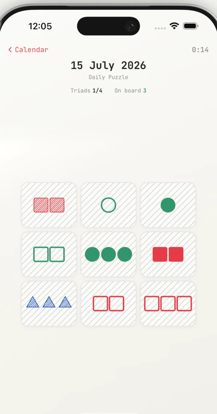 Daily puzzle board